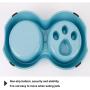 Tineer Double Pet Dog Slow Feeder Bowl,Stainless Steel Anti-choke Puppy Food and Water Feeder for Dog Cats