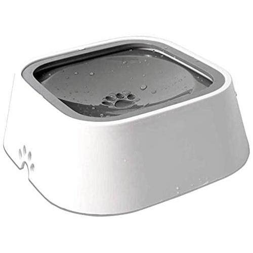 Dog Water Bowl No-Spill Pet Water Bowl,Slow Water Feeder Vehicle Portable 35oz Feeder Bowl for Dogs and Cats - Keep Water Fresh(Grey)