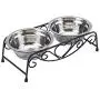 Maxmartt Pet Feeder,Stainless Steel Double Dog Cat Food Water Bowls Feeder Dishes Shelf Stand Maxmartt Pet Feeder,Stainless Steel Double Dog Cat Food Water Bowls Feeder Dishes Shelf Stand