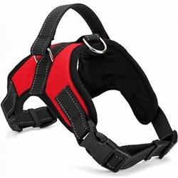 N/C No Pull Dog Vest Harness, Reflective Dog Body Padded Vest with Handle, Breathable Adjustable Dog Walking Harness Comfort Control for Small Medium Large Dogs, Best for Training Walking