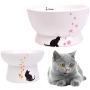 kathson Raised Cat Food Water Bowl Set Pet Ceramic Feeder Bowls Protect Cats Spine Stress Free, Backflow Prevention,Dishwasher