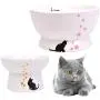 kathson Raised Cat Food Water Bowl Set Pet Ceramic Feeder Bowls Protect Cats Spine Stress Free, Backflow Prevention,Dishwasher kathson Raised Cat Food Water Bowl Set Pet Ceramic Feeder Bowls Protect Cats Spine Stress Free, Backflow Prevention,Dishwasher