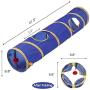 PEOPLE&PETS Collapsible Cat Tunnel, Toys Interactive Pet Play Tubes for Cats and Small Animals, with Peep Holes and Ball Toy