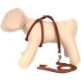 CollarDirect Rolled Leather Dog Harness Small Puppy Step-in Leash Set for Walking Pink Red White Blue Green Black Purple Beige Brown Yellow