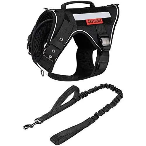 OneTigris Large Tactical Dog Harness and Dog Leash Set, No Pull Dog Vest Harness, Heavy Duty Dog Harness with Handle(Black,M) OneTigris Large Tactical Dog Harness and Dog Leash Set, No Pull Dog Vest Harness, Heavy Duty Dog Harness with Handle(Black,M)