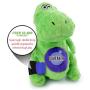 goDog Dinos T-Rex Tough Plush Dog Toy with Chew Guard Technology, Green, Small