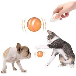 Mould King Wicked Ball, 100% Automatic and Interactive Ball to Keep Your Dogs/Cats Company All Day, Your Pets Joy When Home Alone -NOT for Dog CHEWERS (Orange)