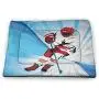DayDayFun Hockey Cute Pet Mat Grungy Retro Style Halftone Background with a Goaltender Figure in Circle Non-Slip Dog Pads Pale Blue Black White DayDayFun Hockey Cute Pet Mat Grungy Retro Style Halftone Background with a Goaltender Figure in Circle Non-Slip Dog Pads Pale Blue Black White