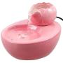 THMY Ceramic Cat Drinking Water Fountain, 1.3 Liters Pet Water Fountains for Cats and Dogs, Electric Pet Water Dispenser with Quiet Pump - Pink Lotus Style