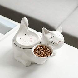 FEENGG 2.0L Pet Drinking Fountain, Pet Automatic Circulation Water Dispenser,Ceramic Pet Water Fountain Eletric Pet Drinking Water Dispenser for Cat Dog