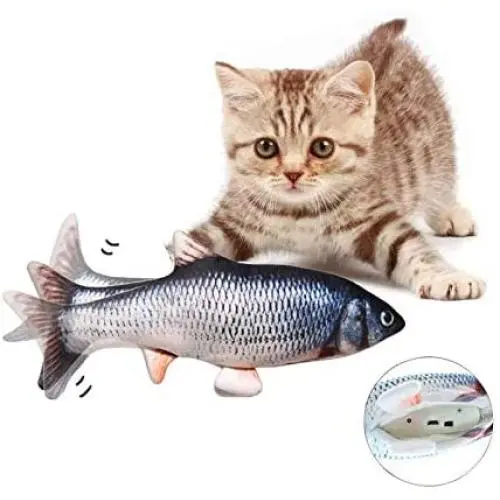 AIMICOCA Electric Moving Fish Cat Toy Realistic Moving Fish, Wiggle Fish Catnip Toys, Motion Kitten Toy, Interactive Pets Chew toys for Cat/Kitty/Kitten Fish Flop Cat Toy AIMICOCA Electric Moving Fish Cat Toy Realistic Moving Fish, Wiggle Fish Catnip Toys, Motion Kitten Toy, Interactive Pets Chew toys for Cat/Kitty/Kitten Fish Flop Cat Toy