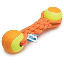 Large Dog Toys Orange Ruff Rope Mega Tennis Ball Tuggers Durable Fetch 12'' Long