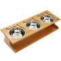 Petsoigné Cat Bowls Pet Dining Table with Raised Slope Wooden Stand Elevated Pet Bowls with Oblique Stand for Cats, Dogs, Kitten and Puppy
