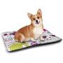 carmaxs Pet Mat Dog Lover Decor Collection for Food and Water for Wood Floors Cute Little Baby Dogs in A Wooden Basket Waiting for Food Groomed Animal Brown Beige