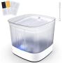 AIIYME Cat Water Fountain, 4 Intelligent LED Indicator Auto Dog Cat Water Dispenser, 85oz/2.5L 2 Flowing Modes Cleaning Water Shortage Reminder, Ultra Quiet Visible Pet Drinking Fountain 3 Filters
