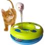 DINY Home & Style Mouse and Ball Cat Toy Sturdy Base with a Plush Mouse and Rolling Ball