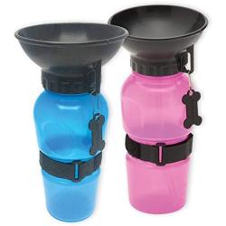 Set Of 2 Highwave Autodogmugs - Portable Water Bowl Sport Bottles For Dogs - One Blue And One Pink Bottle