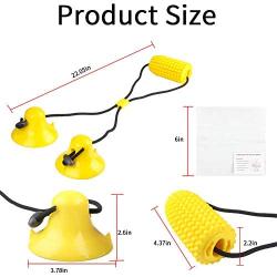 EZESO Corn Dog Chew Toys with Double Suction Cup, Dog Toothbrush Chew Toy Cleaning Teeth Brushing Dental Health, Pet Molar Bite Toy with Rope Resistant for Small Middle Pets