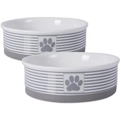 Bone Dry Paw Patch & Stripes Ceramic Pet Bowl & Canister Collection