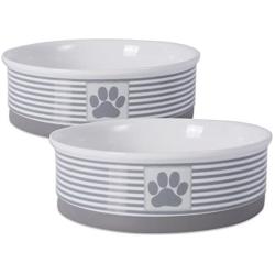 Bone Dry Paw Patch & Stripes Ceramic Pet Bowl & Canister Collection