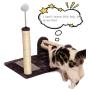 PGFUN 3 in 1 Cat Scratching Post Sisal Cat Scratch Pad & Post Interactive Cat Toy with Catnip Cat Claw Scratcher for Small Cats and Kittens