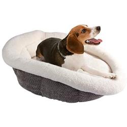 All for Paws Super Cozy Large Dog Cuddle Beds, Washable Bolster Pet Bed for Large Dogs (Grey)