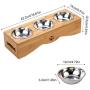 Cat Bowls, Pet Bowl Small Dog and Cat Bowls Stainless Steel Three Bowls Pet Feeder Pet Food Bowl for Cats