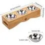 Cat Bowls, Pet Bowl Small Dog and Cat Bowls Stainless Steel Three Bowls Pet Feeder Pet Food Bowl for Cats Cat Bowls, Pet Bowl Small Dog and Cat Bowls Stainless Steel Three Bowls Pet Feeder Pet Food Bowl for Cats