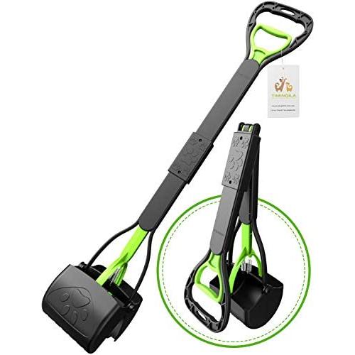 TIMINGILA 33'' Long Handle Portable Pet Pooper Scooper for Large and Small Dogs,High Strength Material and Durable Spring,Great for Lawns, Grass, Dirt, Gravel