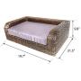 Iconic Pet Rattan/Wicker Pet Sofa Bed - Sofa Made of Woven Palm Stems of Rattan with Metal Frame, Indoor/Outdoor Sofa and Water Resistant Cushion Cover, Elegant Pet Bed for Dogs/Cats up to 50 lbs