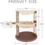 Cat Post and Scratcher Tree - Cat Tree Cradle Bed with Natural Sisal, Cat Scratching Post Tree With Hammock for Large Adult Cat, Cat Scratching Post Carpet Furniture, Cat Activity Trees for Indoor Cat
