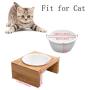 DUILU Ceramic Cat Food Bowl with Stand Raised Cat Food Feeding Bowl-Easy to Clean