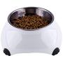 Super Design Dog Cat Bowls Melamine Stand Stainless Steel Pet Bowls for Small Medium Large Dogs and Cats