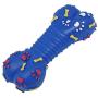 uxcell Vinyl Bones Paws Print Squeaky Bone Pet Dog Squeak Toy, Blue
