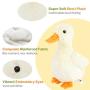 Pawaboo Squeak Plush Duck Dog Toy, Super Soft Short Plush Stuffed Duck-Shaped Pet Toys, Crinkle Paper Rattle Pet Biting Training Playing Chew Toys Non-Toxic Plush Doll for Pet Dogs,Light Yellow/Orange