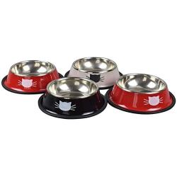 YASMA 4 Pack Cat Bowls Stainless Steel Pet Cat Bowl Kitten Rabbit Cat Dish Bowl cat Food Dish Easy to Clean Durable Cat Dish for Food and Water