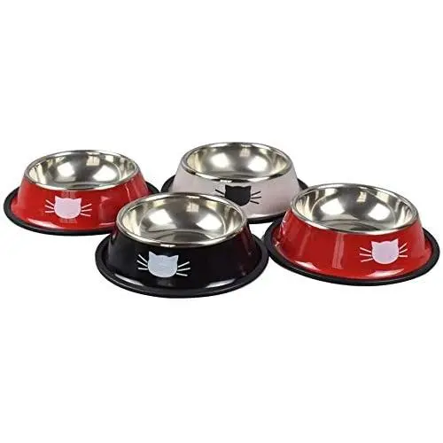 YASMA 4 Pack Cat Bowls Stainless Steel Pet Cat Bowl Kitten Rabbit Cat Dish Bowl cat Food Dish Easy to Clean Durable Cat Dish for Food and Water YASMA 4 Pack Cat Bowls Stainless Steel Pet Cat Bowl Kitten Rabbit Cat Dish Bowl cat Food Dish Easy to Clean Durable Cat Dish for Food and Water