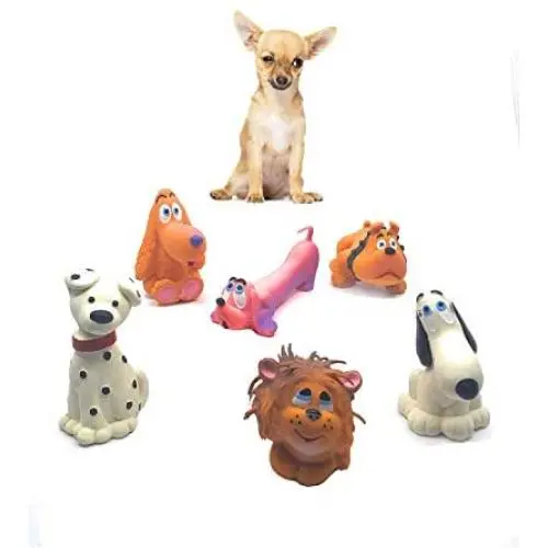 Set 6 Extra Small Squeaky Toys for Dogs Small Puppy Tiny Dogs Natural Rubber (Latex) Complies with Same Safety Standards as Children’s Toys (Toys May Vary) Set 6 Extra Small Squeaky Toys for Dogs Small Puppy Tiny Dogs Natural Rubber (Latex) Complies with Same Safety Standards as Children’s Toys (Toys May Vary)