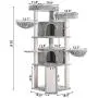 Hey-bro Extra Large Multi-Level Cat Tree Condo Furniture with Sisal-Covered Scratching Posts, 2 Bigger Plush Condos, 2 Perch Hammock, Scratching Posts Smoky Gray MPJ031G Hey-bro Extra Large Multi-Level Cat Tree Condo Furniture with Sisal-Covered Scratching Posts, 2 Bigger Plush Condos, 2 Perch Hammock, Scratching Posts Smoky Gray MPJ031G