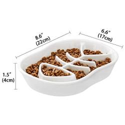 Ceramic Slow Feeder Dog Bowls Cat Bowl -Ceramic Fun Interactive Feeder Bloat Stop Cat Bowl Preventing Feeder Anti Gulping Healthy Eating Diet Pet Bowls Against Bloat, Indigestion and Obesity