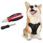 rabbitgoo Dog Harness & Dog Nail Clippers with File Set - Adjustable No Pull Dog Vest with Leash Clips(M) | Safety Pet Nail Trimmer Cat Claw Grooming Tool Painless Paw Scissors(Black Red)
