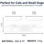 QUXIANG Double Dog Bowls Elevated Cat Food Water Bowls 0/20° Tilted Design Neck Guard Pet Raised Stand Double Transparent Plastic Bowl with Anti Slip Stand for Cats and Small Dogs