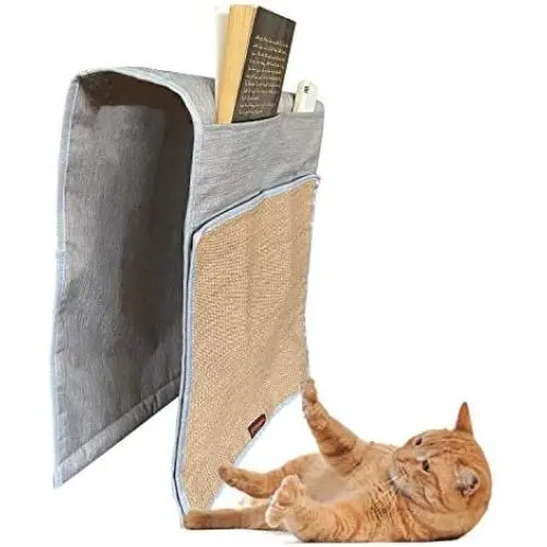 Multifunctional Cat Scratching Mat Sofa Armrest Storage Natural Sisal Cat Scratcher Pet Scratch Protector Couch Shield Cat Scratching Pads Couch Protector Guard