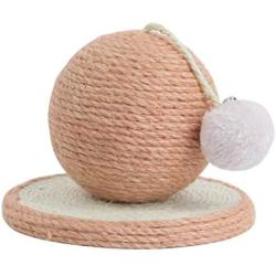 ocijf179 Cat Ball Toy Pet Kitten Sisal Rope Weave Ball Wear-Resistant Cat Scratching Board Playing Toy - Beige