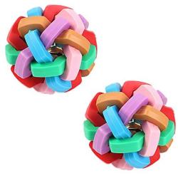 XIHONGSHIR Dog Toys Balls, Dog Toy Balls Bell, Dog Balls Chew Toys, Dog Toys Balls Tough, Teeth Cleaning, Nontoxic Bite Resistant, Ideal for Small Medium Dogs (2Pcs),5.5cm