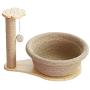 Sisal Cat Tower, Scratching Post, Kitten Tree, Pet Indoor Activity Center, with Bowl Shape Sleep Basket and Hanging Ball, Used for Grinding Claws of Kittens
