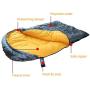 KUDES Dog Sleeping Bag Waterproof Warm Packable Dog Bed with Storage Bag for Indoor Outdoor Travel Camping Hiking Backpacking (43Lx27W)