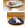 Vivi Bear Cat Bed Dog Bed Round pet nest Extra Soft Comfortable Cute,Cat Cushion Bed Washable,Oval Donut Nesting Cave Bed Suitable for Cats and Small Medium Dogs