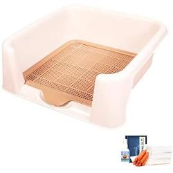 HORV Indoor Outdoor Training Tray for Dogs Litter Box Toilet with Fence, Pee Post for Male Pets, Keep Paws Dry & Floor Clean