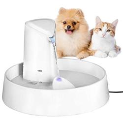 Shinoske Pet Fountain, Automatic Cat Fountain Dog Water Fountain Cat Water Dispenser, Adjustable Water Flow Setting Drinking Fountain Cat Bowl, Day & Night Conversion, Mute